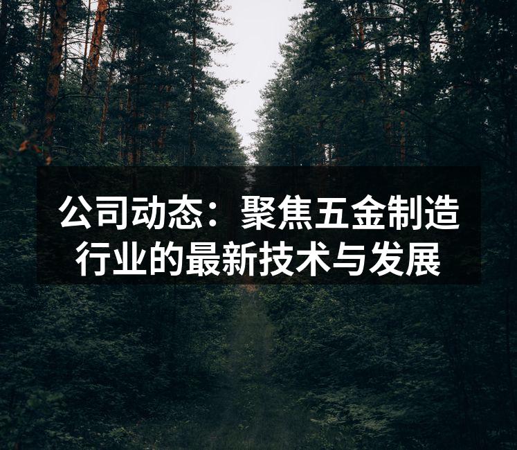 公司动态:聚焦五金制造行业的最新技术与发展